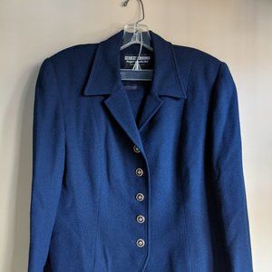 Herbert Grossman Royal Blue Wool Skirt Suit